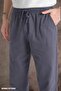 Summer Linen Trousers Raw Fabric Sweatpants Elastic Waist Unisex Comfortable Fit (Koyuantrasit) - 3