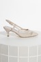 Women's Beige Special Production Mesh Open Back Shoes