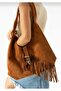 Vintage Genuine Suede Leather Women Shoulder Bag