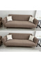 Jacquard Sofa Cover, Plain Pattern 3 3 1 1 Elastic, Sofa, Sofa Bed Cover, Flexible Cover 3311 Brown - 2