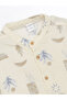 Lcw Kids Bej Judge Collar Printed Boys' Shirt - 4