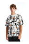 Xside Crew Neck Short Sleeve Printed Combed Cotton Men's T-Shirt (S5)