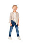 3-Piece Men's Suit with Jeans Pants and Striped Shirt - 4