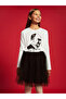 White Crew Neck Ataturk Printed Girl's T-Shirt