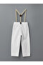 White Boys' Trousers with Elastic Waistband and Straps - 4