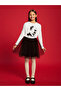 White Crew Neck Ataturk Printed Girl's T-Shirt - 2