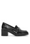 2512701 Y Women's Genuine Leather Classic Heeled Shoes Black