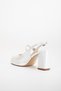 Women's Evening Dress Platform Heeled Shoes Pearl Skin Round Toe - 5