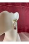 Gold Pink Stone Elegant Vip Earrings - 2