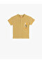 Cotton Cactus Embroidery Detailed Textured Crew Neck Short Sleeve T-Shirt