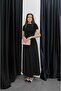 Black Debose Short Sleeve Dress - 2