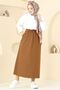 Gabardine Tasseled Skirt - Tan 110Pgs1067 - 4