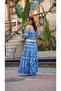 Blue Patterned Skirt Crop Set - 5