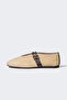Women's Double Banded Flat Sole Straw Ballerinas E7180Ax25Sp - 4