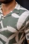 Men's Green White Pattern Flexible Wrap Regular Fit Short Sleeve Shirt 25Egmlgımm - 8