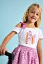 Girl's Asymmetrical T-Shirt 4-8 Years Old White - 2