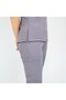 Gray Lycra Viscose Jogger Elastic Leg Trousers - 2