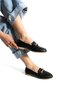 Women's Ballerinas Black Buckle Detailed Stylish Comfortable Lightweight Casual Shoes - 2