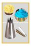 Stainless Steel Cream Piping Bag Tip 1 Piece + 4 Whipped Cream Bags