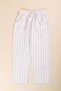 Pocketed Linen Trousers for Girls and Boys, Brown Striped - 2