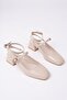 Chopra Square Toe Double Belt Ankle Strap Open Back Short Heeled Shoes - 2