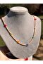 Bym Salmon Daisy Sand Bead Necklace Handmade Women's Children's Summer Accessory - 4