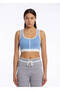 Organic Cotton Crop Blue Knitwear Top