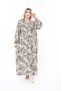 Women's Long Sleeve Plus Size Woven Summer Long Sleeve Dress - 3