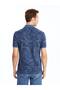 Polo Neck Short Sleeve Patterned Pique Men's T-Shirt - 4