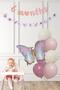 Butterfly Theme 6 Month Half Age Party Balloon Chain Set with 6 Months Banner