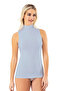 Women Modal Fabric Zero Sleeve Turtleneck 4 Pack Powder, Blue, Black and White Savior Tank Top - 8