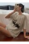 Women's Vacation Printed Oversize Relaxed Cut Stylish T-Shirt - 2