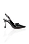 Konnyy Black Patent Leather Stiletto Side Open Heeled Shoes - 4