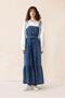 Shirt-Style Skirt with Flounces Denim Dress Blue 9305-E - 6