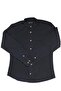 Slim Fit Long Sleeve Easy-Iron Sweat-Absorbing Breathable Texture Four Seasons Black Men's Shirt