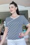 V-Neck Cross Striped Knitwear Blouse 5Y132 - 4