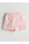 Pink Elastic Waist Embroidered Girl's Short Skirt - 3