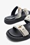 Sohho Beige Genuine Leather Women's Slippers - 5