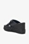 Harriet Black Genuine Leather Women's Wedge Heel Slippers - 3