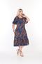 Plus Size Knee-Length Sleeve And Skirt Ruffle detailed short sleeve Stylish Pocket Viscose Combed Cotton Dress - 6
