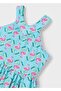 Girl's Printed Cross Back Dress 3938 Blue - 4