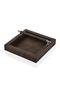 Luxe Faux Vegan Leather Handled Napkin Holder Brown 22*22*7 cm