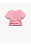 Window Detailed Crew Neck Short Sleeve Cotton Crop Blouse - 2