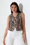 Women's Leopard Patterned Buttoned Vest Rb2 - 6