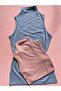 Women's Turtleneck Zero Sleeve Modal Cotton Fabric 2-Piece Blue and Powder Hijab Body - Undershirt