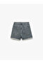 Buttoned Denim Shorts with Pocket Detail - 5