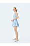 Mini Strap Buttoned Viscose Blended Flounce A-Line Striped Dress - 2