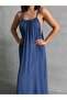 Women's Indigo Halter Relaxed Maxi Modal Dress - 5