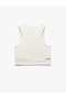 Slim Fit Wrap Sleeveless Crew Neck Crop Tank Top with Window Detail - 2
