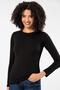 Black Women's Super Thin Natural Bamboo Luxury Long Sleeve T-Shirt 2314 - 6